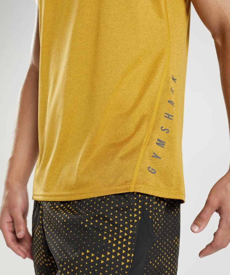 Men's Gymshark Sport Tanks Yellow | NZ 6OATHY